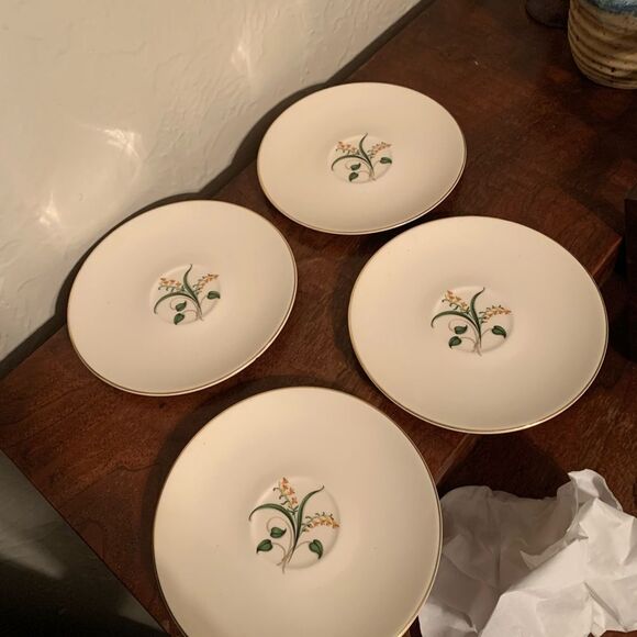 VTG EDWIN KNOWLES CHINA FORSYTHIA CUP +SAUCER, SERVING PLATE  -GOLD TRIM - Picture 10 of 11